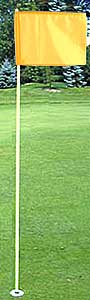 Yellow Fiberglass Flagstick WITH Flagstick Anchor
